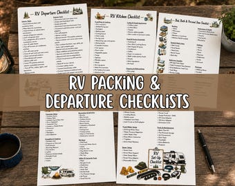 RV Camping Checklist Bundle, Travel Trailer Packing Lists, Departure Checklist, Printable PDF