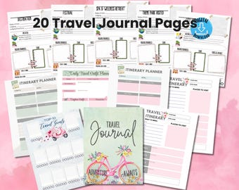 Printable Travel Journal for Women: Watercolor Adventure Planner (Digital Download, US Letter Size)