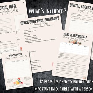 End of Life Planner Printable, Final Wishes Binder, Funeral Planning, Digital Emergency Organizer image 6