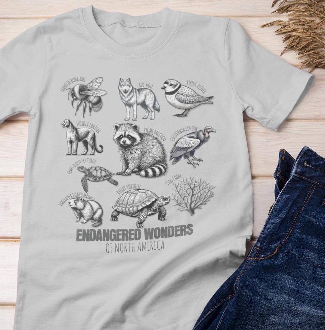 Endangered Species Shirt, Endangered Animals of North America ...