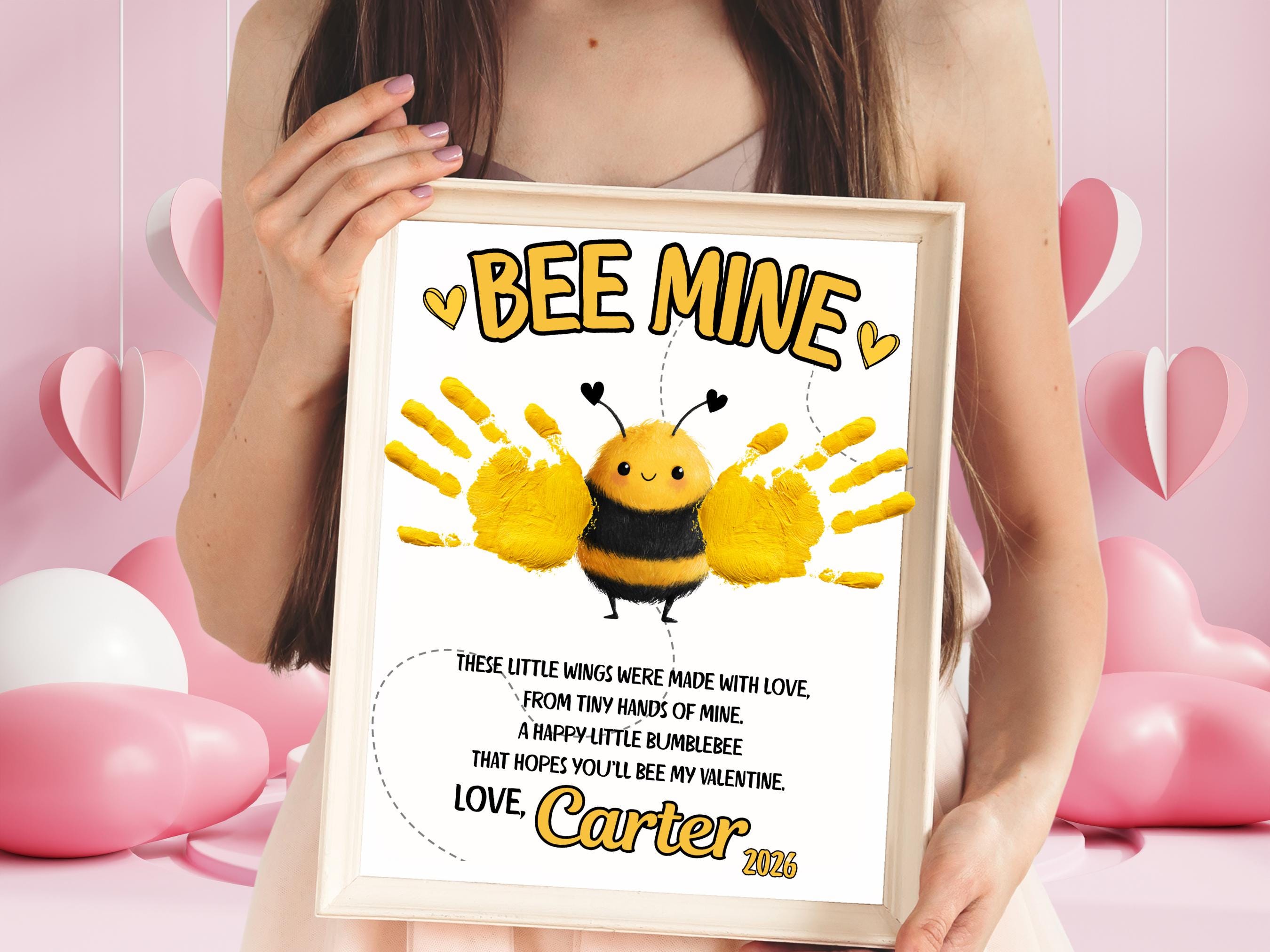 43 Must-Make February Crafts for Kids for Beating Boredom 35 Valentine Handprint Craft, Kids Printable Bumblebee Art, Editable…