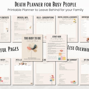 End of Life Planner Printable, Final Wishes Binder, Funeral Planning, Digital Emergency Organizer image 2