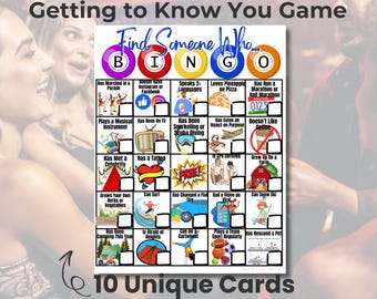Office Bingo, Getting To Know You Game: Ice Breaker, Team Building Game, Work Party