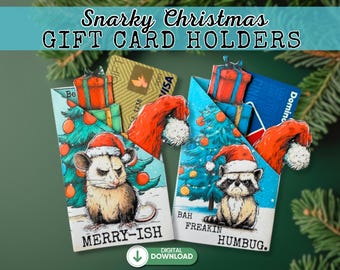 Funny Christmas Gift Card Holder for Friend, Sarcastic Snarky Holiday Present, Printable Cash Envelope