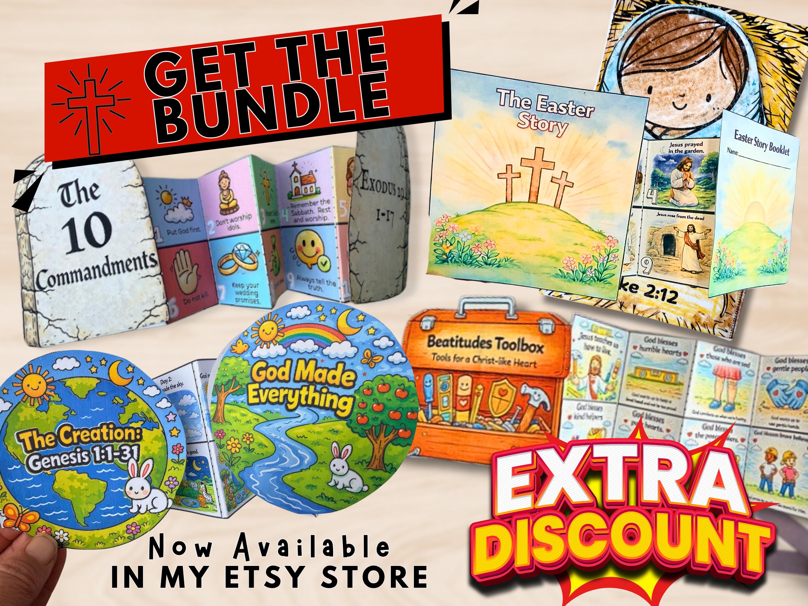 Creation Story Bible Craft for Kids, Genesis 1 Foldable Coloring ...