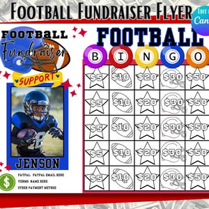 Modèle de collecte de fonds pour le football, collecte de fonds pour le parrainage d'une équipe de football, carte toile modifiable pour le parrainage d'une équipe de football, remplissez mon calendrier, parrainez ma saison, choisissez une date
