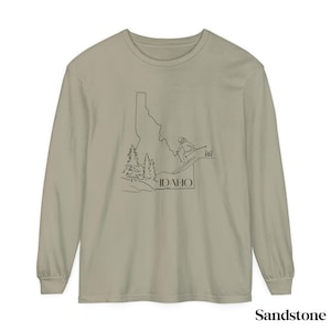 Ski Idaho Tshirt, Outdoor Winter Mountain Tee, Long Sleeve Snow Skiing Shirt, Adventure Ski Lover Gift, Ski Resort Apparel