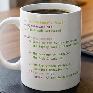 C++ Programmer Mug, Funny Coding Coffee Cup, Developer Gift, Software Engineer Mug, Computer Science Gift, Code Syntax, Geek Mug