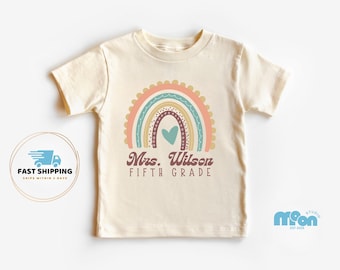 Custom Rainbow Shirt, Personalized Name Shirt, Rainbow Graphic Tee, Custom Name Shirt for Kids, Cute Rainbow Tee, Personalized Gift for Kids