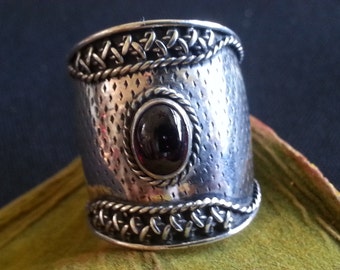 Texture and Garnet Wonder Ring