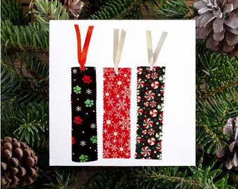 Christmas fabric bookmarks - 3 pack