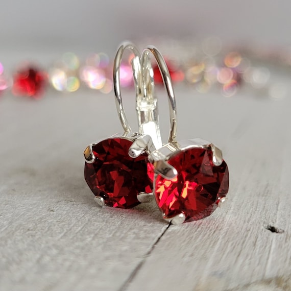 Boucles D'oreilles Betsey Johnson - Modèle "Lucky Volcano" En émail Rouge Avec Cristaux - Neuf Avec étiquettes