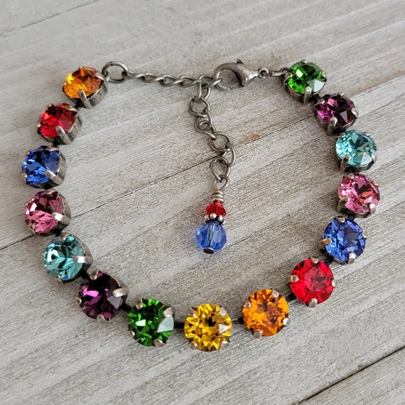 Yellow and Green Round Austrian Crystals Bracelet Yellow and Green Round Austrian Crystals Bracelet
