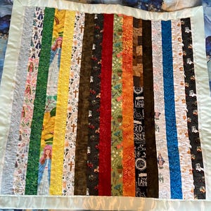 Infant Catholic Bright Colors Play Quilt - 30 X 30 inch