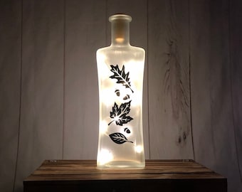 Fall Leaves (3) and Acorns Bottle Light