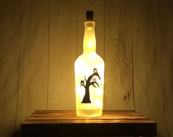 Jack O’ Lantern Trio Halloween Tree Wine Bottle Light
