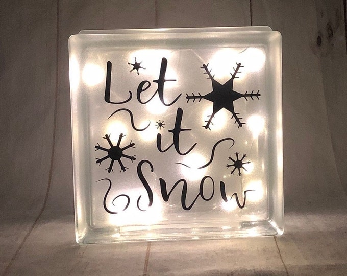 Featured listing image: Let it Snow Lighted Glass Block