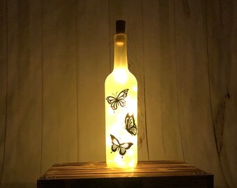 Butterfly Wine Bottle Light