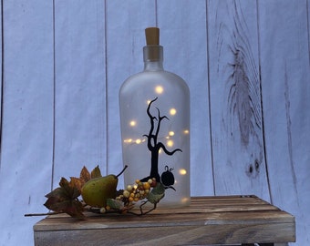 Halloween Pumpkin Tree Bottle Light