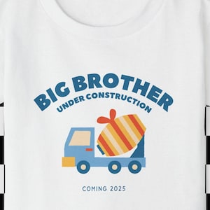 Koszulka Big Brother Under Construction, Prezent dla nowego brata, Prezent dla starszego brata, Prezent dla malucha, Ogłoszenie o ciąży, Prezent dla noworodka, Prezent dla nowej mamy