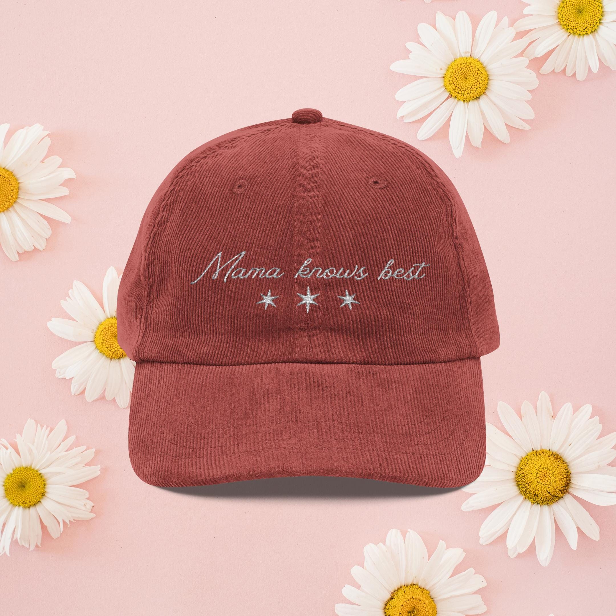 MOTHER Corduroy \'Mother Knows Best\' Cap in Wine and Pink Trophy Mom Corduroy Hat — 18 Summers main image 4