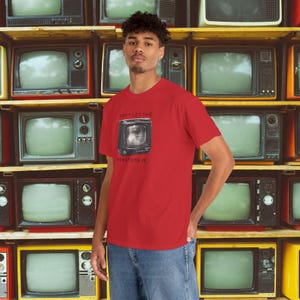 Retro TV Graphic Tee, 80s Nostalgia, Unisex Streetwear image 10