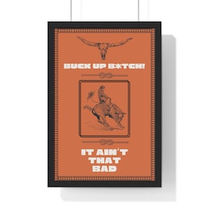 Cowboyposter ingelijst, vintage westerse kunstprint, decor rustiek huis, motiverende kunst aan de muur, cadeau voor cowgirl/cowboy, decor humor
