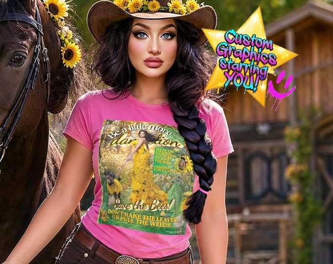 Pretty in Pink Protest | Save the Bees T-Shirt | Shades of Pink | Soft Style Tee Plus 3-FOR-1 Custom Graphics Starring YOU! | Personalized