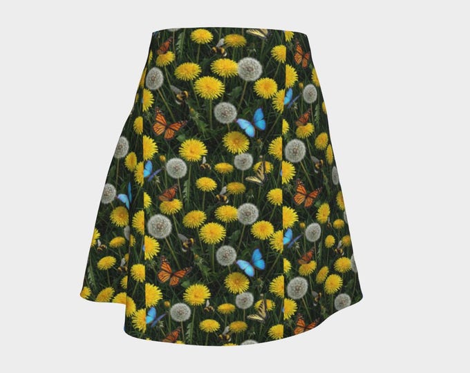 Dandelions for Pollinators Flare Skirt | Save the Bees | Performance Knit | Glitter | Shimmer Finish
