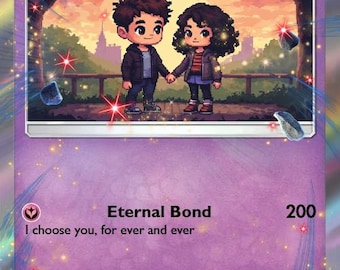 Tarjeta de San Valentín Poke - Regalo de San Valentín personalizado - Regalo de San Valentín - Regalo de San Valentín para él - Regalo de San Valentín para ella