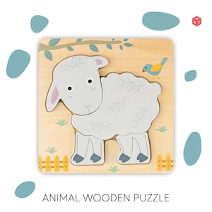 Wooden Sheep Puzzle for Toddlers: Montessori Eco-Friendly Toy
