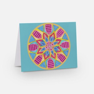 Greeting Card Set of 6 (Assorted/Blank) - Fine Art - Leah Yurk Designs Mandalas - Hand Drawn Art (Prints)