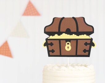 treasure chest / pirate /  smash cake / cake topper / first birthday / baby shower / ahoy mate