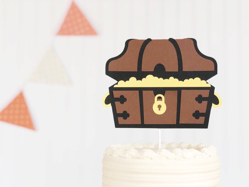 treasure chest / pirate / smash cake / cake topper / first birthday / baby shower / ahoy mate image 1