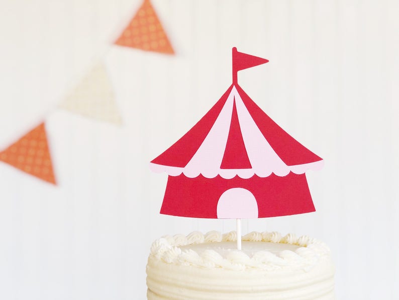 circus bigtop tent / smash cake / cake topper / first birthday / circus birthday party image 1