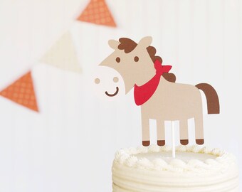horse / smash cake / cake topper / first birthday / barnyard party / farm animal