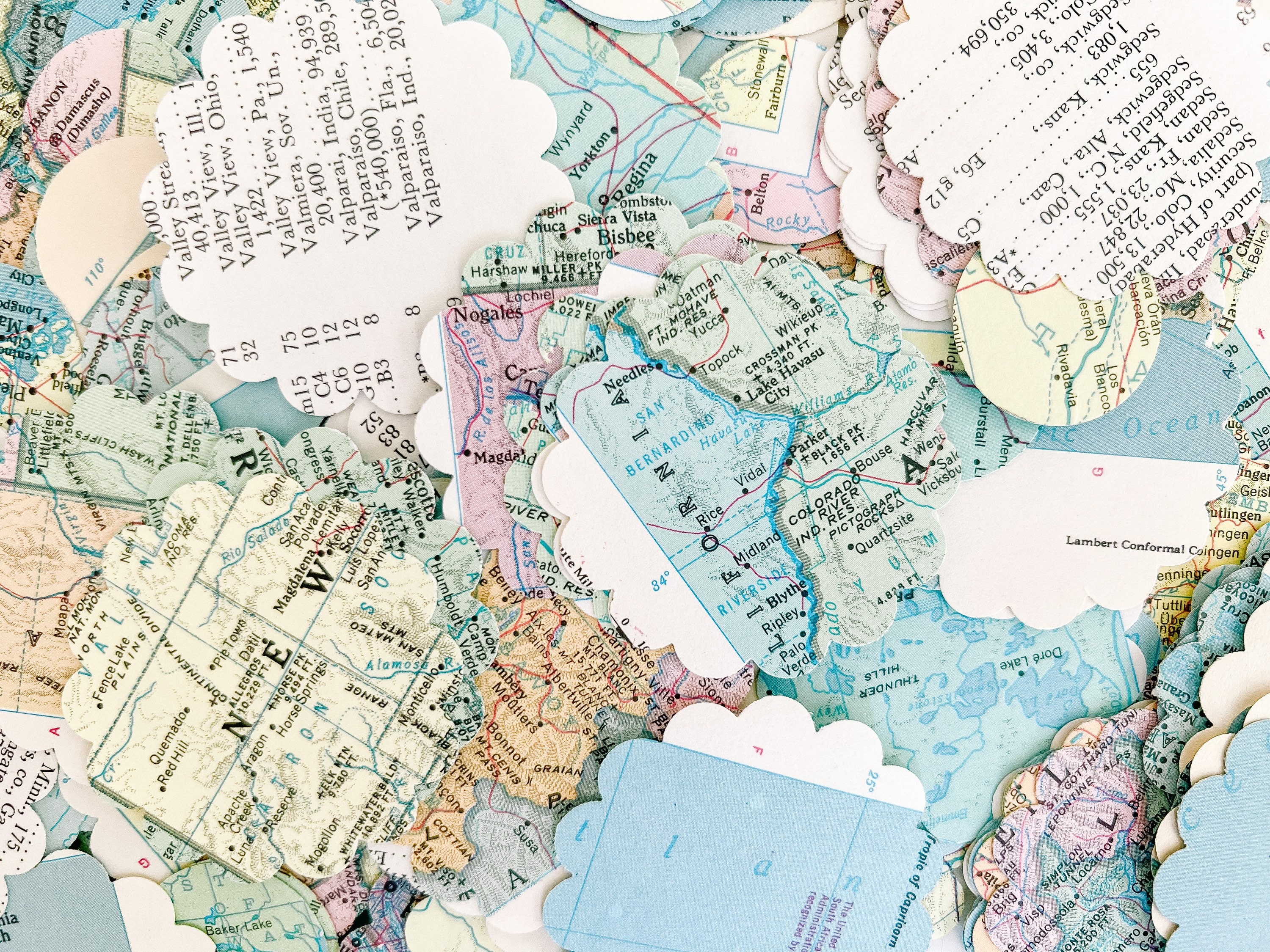 Map Atlas Book Confetti / Book Confetti / Vintage Book / Going Away ...