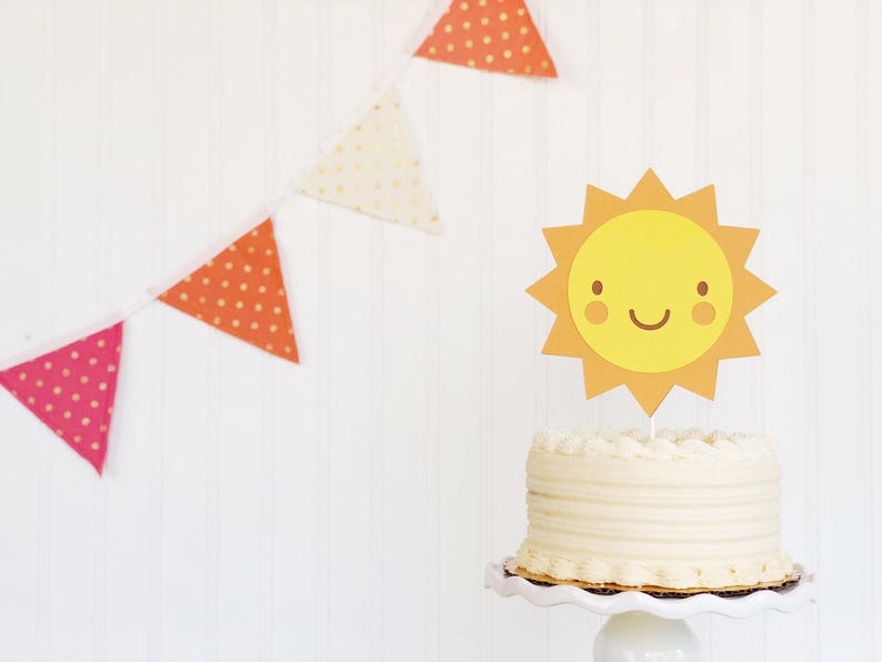sunshine sun smash cake cake topper first birthday