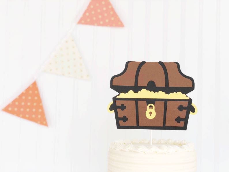 treasure chest / pirate / smash cake / cake topper / first birthday / baby shower / ahoy mate image 3