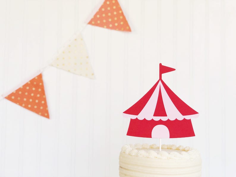 circus bigtop tent / smash cake / cake topper / first birthday / circus birthday party image 3