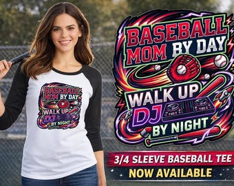 Baseball Mom DJ Raglan Shirt, Women's Baseball Tee