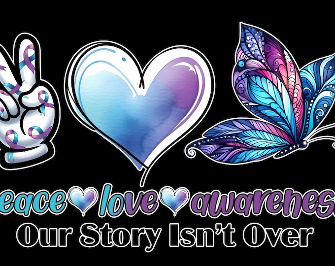 Peace, Love Awareness Decal