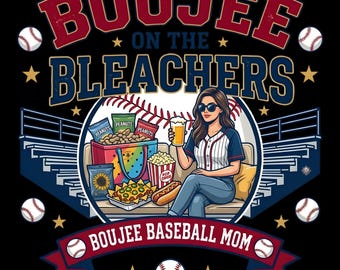 Baseball Mom Boujee On the Bleachers Women's Weekend Fleece Crewneck