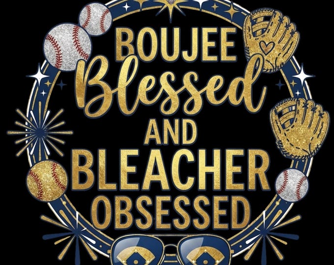 Boujee Blessed and Bleacher Obsessed Women's Weekend Fleece Crewneck