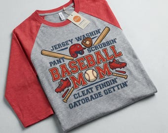 Jobs of a Baseball Mom Shirt: Funny Women's 3/4 Sleeve Tee