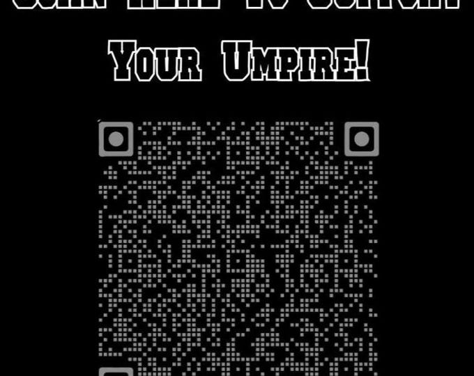 Scan Here To Support Your Umpire-Travel Baseball