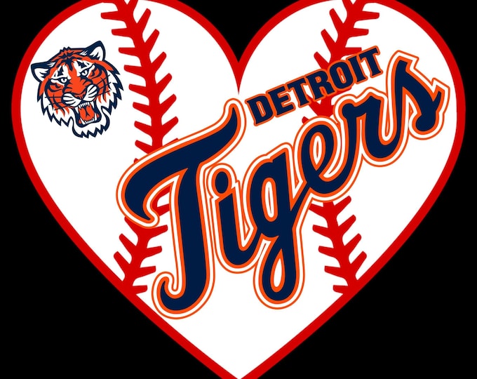 Baseball Heart Detroit Tigers