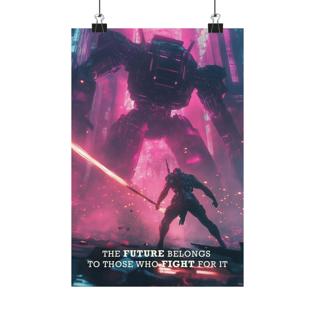 Sci-fi Futuristic Battle Wall Art for Birthday Present for Friend Cyber ...