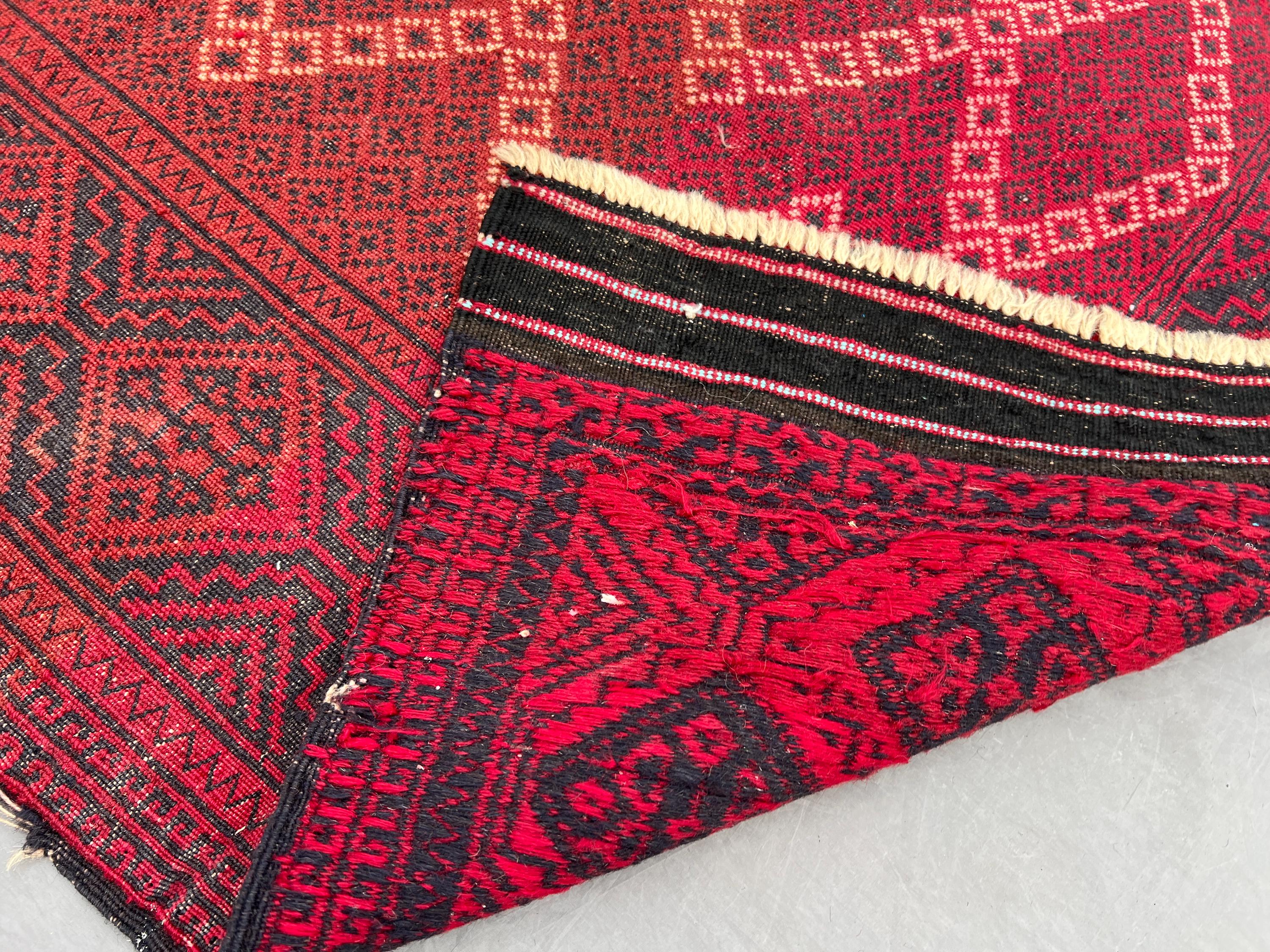 3'8 x 5'5フィートのヴィンテージアフガニスタンスマックキリムラグ