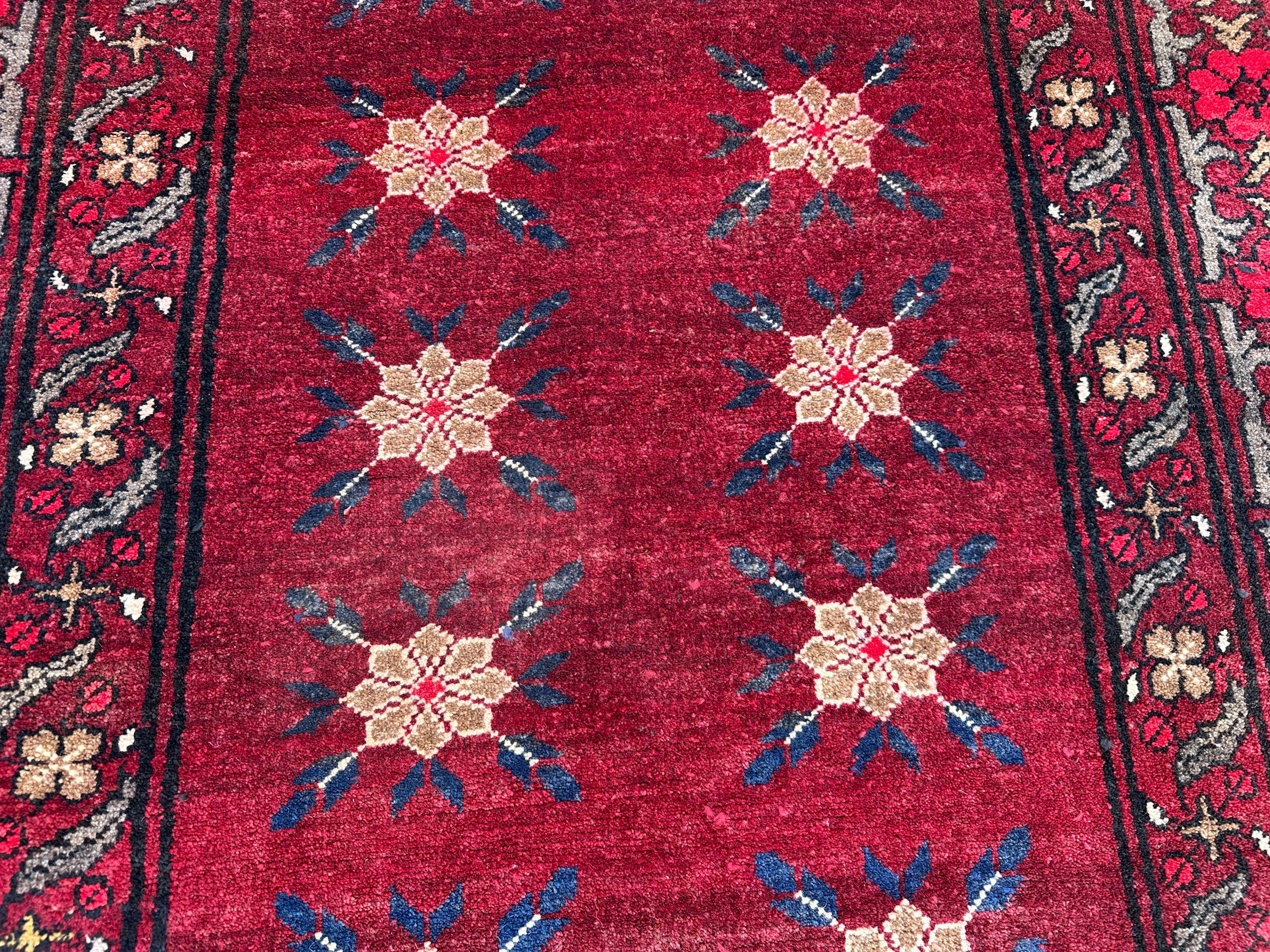 アンティーク トルクメン エルサリ トライバルラグ - 4'6